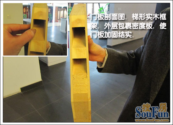 派立方实木复合门 门板剖面图