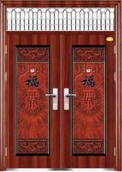 门业图片-非标门供应喜盈门非标门XYM-9065 灯笼福双开门图片