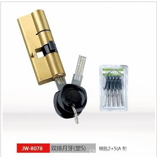 门业图片-防盗门锁芯 佳卫防盗门机械锁芯双排量子w45图片