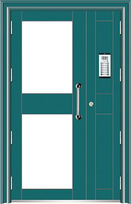 门业图片-新款展示KY-9050KY-9050-楼寓门（墨绿）图片