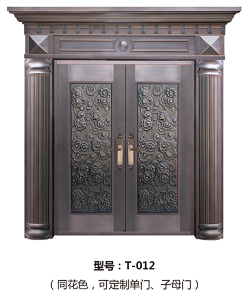 门业图片-智能纯铜门(精尊系列)精固智能铜门T-012图片