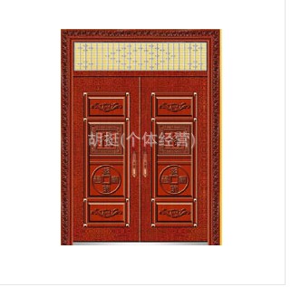 门业图片-铜门系列金属门面 对开门压花11图片