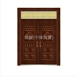 门业图片-铜门系列金属门面 对开门压花14图片
