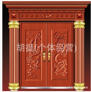 门业图片-铜门系列金属门面 对开门压花12图片