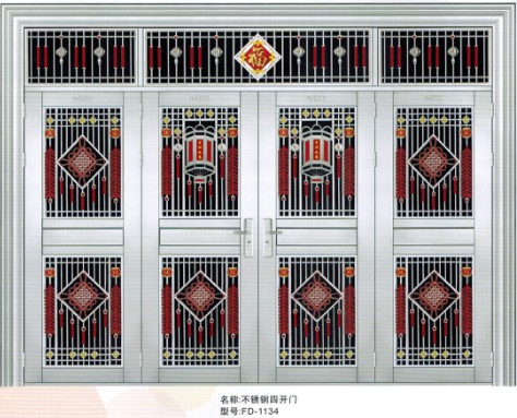 门业图片-不锈钢大门不锈钢四开门不锈钢四开门1134图片