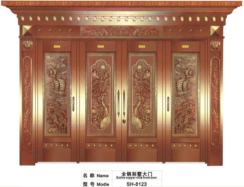 门业图片-铜门哈尔滨铜门，氟碳门制作81*23图片