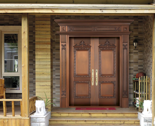 门业图片-高档铜门铜门价格，旋转铜门品种齐全JCTM-1218图片