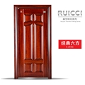门业图片-睿祺防盗智能门RUICCI SMART真空转印门六方块DJ006爆款促销六方块工程转印kb-102图片