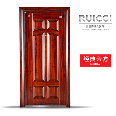 门业图片-无锁孔智能门 无锁孔遥控门 无锁孔防盗门 睿祺无锁门睿祺防盗智能门RUICCI SMART真空转印门六方块DJ006爆款促销六方块工程转印kb-102图片