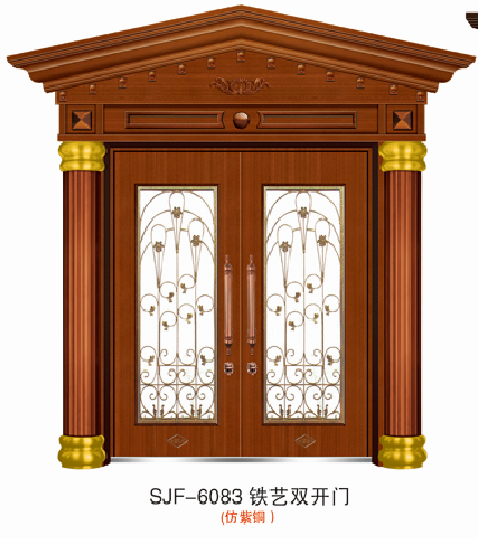 门业图片-仿真铜别墅大门系列别墅大门SJF-6083图片