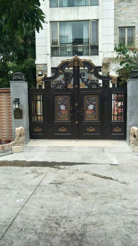 门业图片-平开门铸铝双开别墅庭院门JH234图片