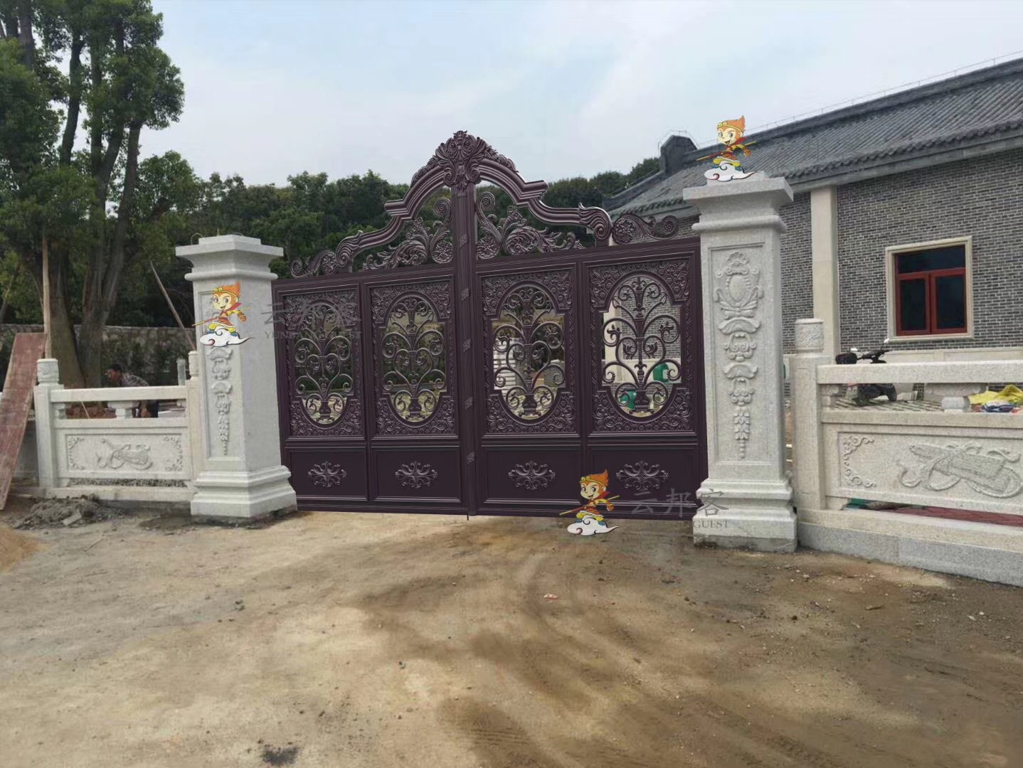 门业图片-推拉门专业制做庭院大门JH125图片