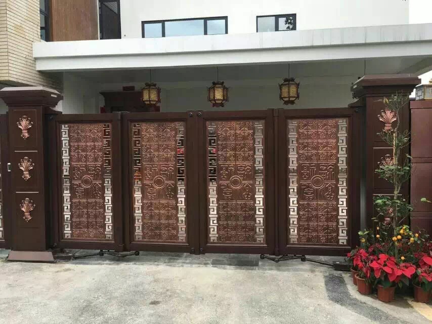 门业图片-平开门佛山铝艺庭院大门厂家0001图片