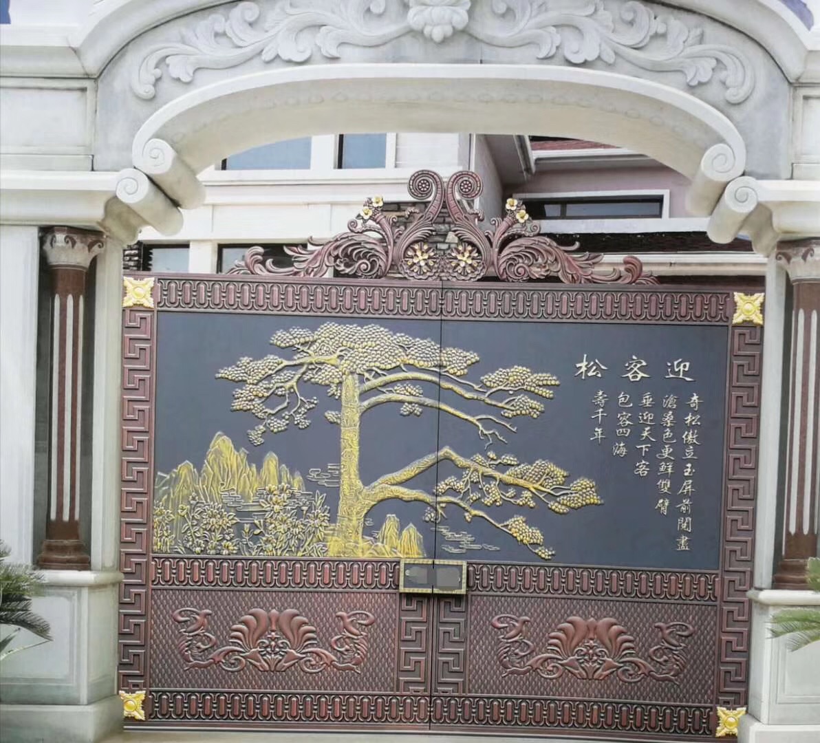 门业图片-推拉门供应铸铝大门JH205图片