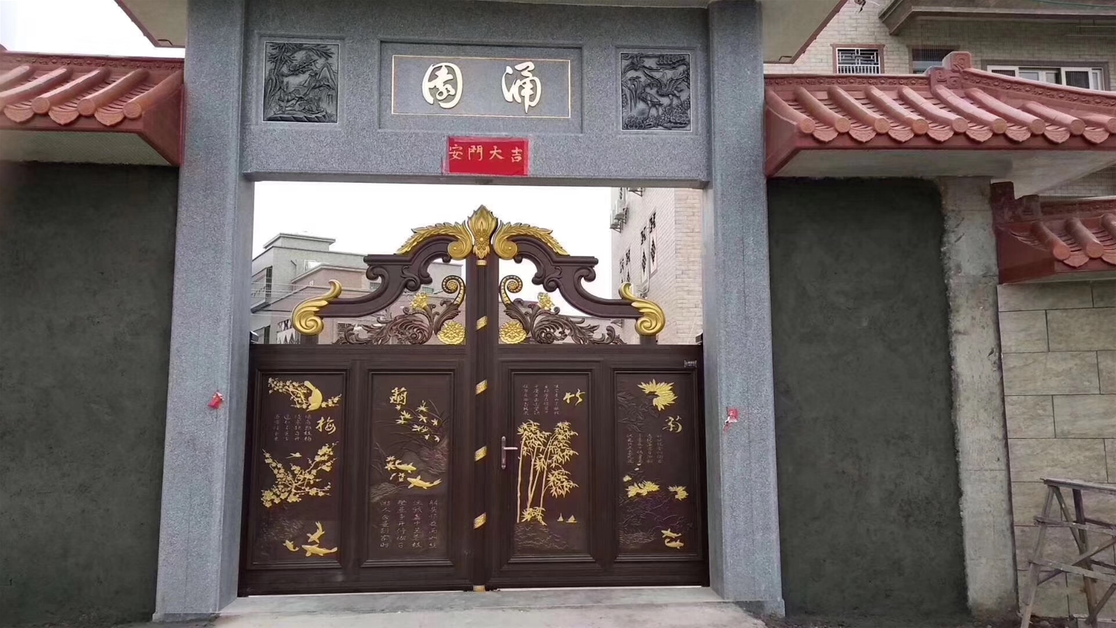 门业图片-推拉门别墅铝艺大门厂房JH212图片