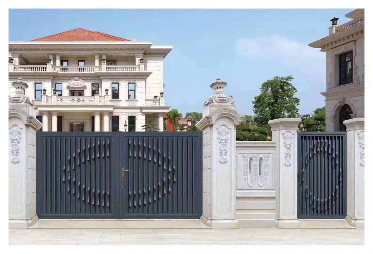 门业图片-推拉门生产批发别墅铝艺大门厂JH223图片