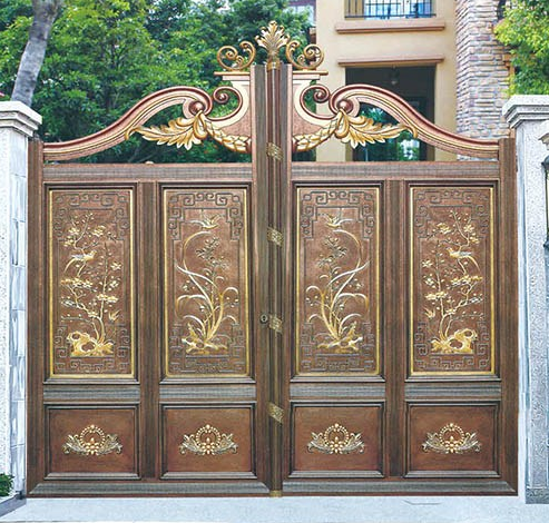 门业图片-平开门豪华铸铝防盗入户安全别墅门JH572图片