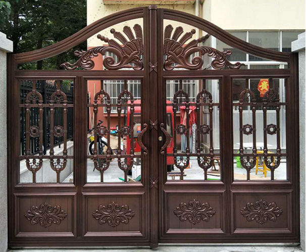 门业图片-平开门精致庭院别墅铸铝门JH590图片
