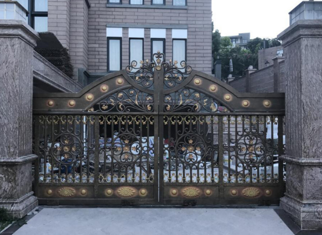 门业图片-平开门户外防锈别墅花园庭院铸铝门JH801图片
