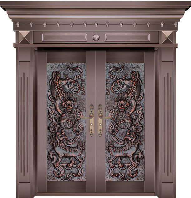 门业图片-铜铝门订做湖北黄石地区仿古铜铝大门根据客户要求图片