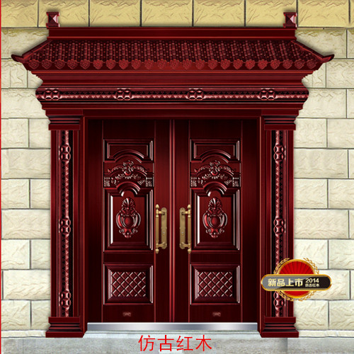 门业图片-仿铜门供应湖北鄂州地区锌合金农村仿古大门按照客人尺寸图片