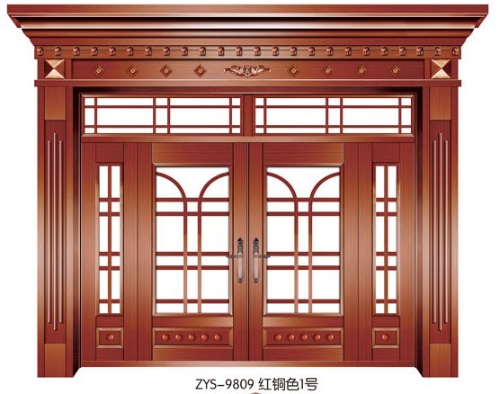 门业图片-铜铝门（玻璃）正阳升铜铝门zys-9809图片