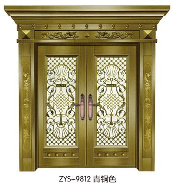 门业图片-铜铝门（玻璃）正阳升铜铝门zys-9812图片