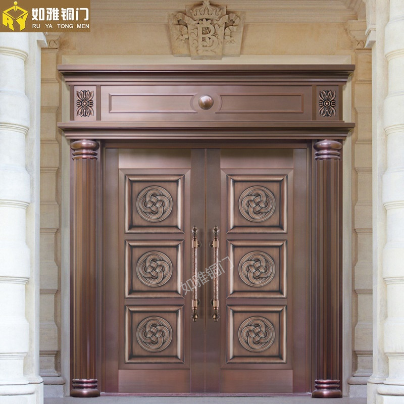 门业图片-如雅双开铜门上海豪华铜门|上海铜门|进户铜大门1001图片