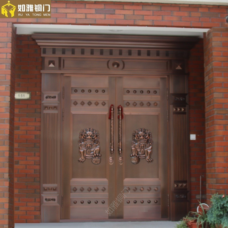 门业图片-如雅双开铜门别墅拼接铜门,拼接铜门价格,拼接铜门订购1018图片