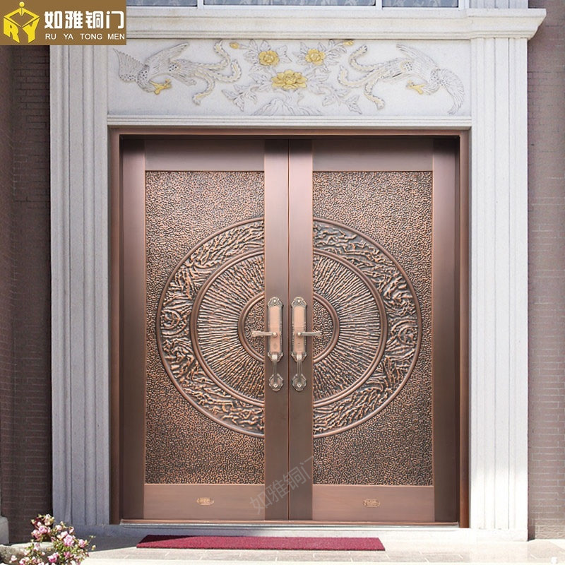 门业图片-如雅双开铜门精品别墅铜门，上海别墅铜门加工，上海铜门厂家1012图片