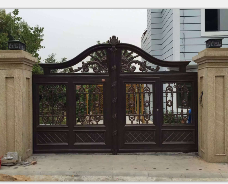 门业图片-铸铝庭院大门铸铝别墅大门工厂庭院图片