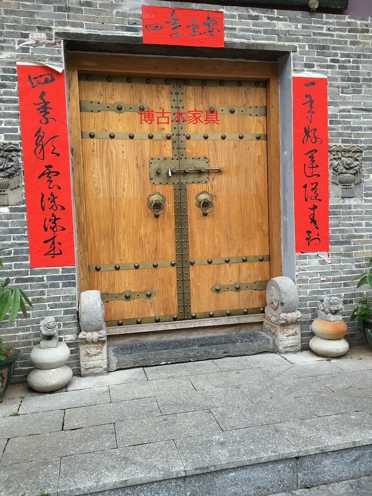 门业图片-实木大门定做仿古实木大门庭院大门bgm图片