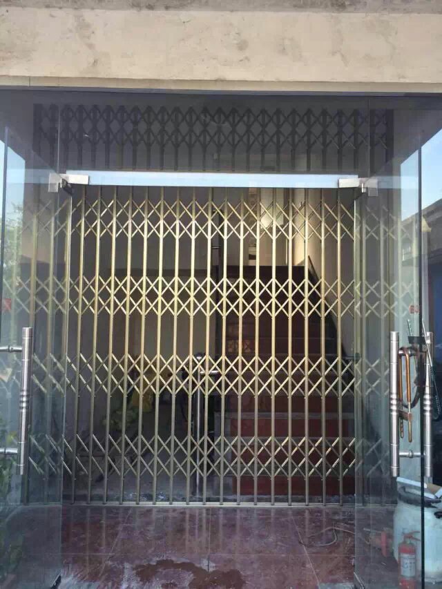 门业图片-铝合金拉闸门厂家直销电泳香槟拉闸门防盗门防盗窗2513图片