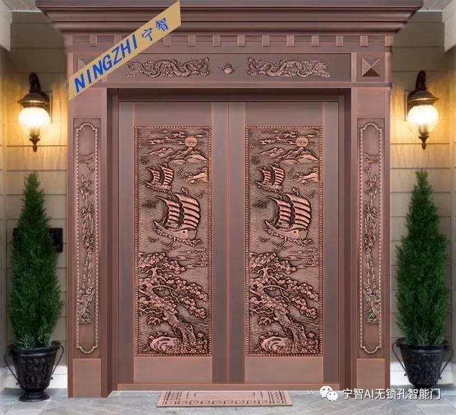门业图片-无锁孔智能防盗门宁智无锁孔智能门1800*2050图片