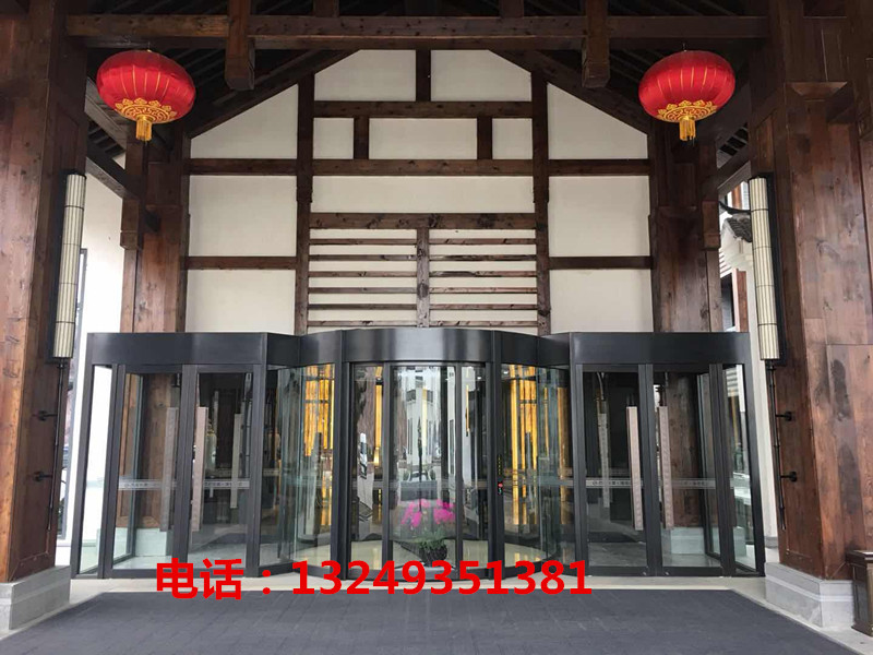 门业图片-自动门石家庄售楼部旋转门 不锈钢旋转门价格 宏远门业2000-3800图片