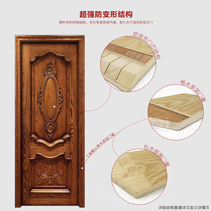 门业图片-信工金点实木门 原木门x-9699图片