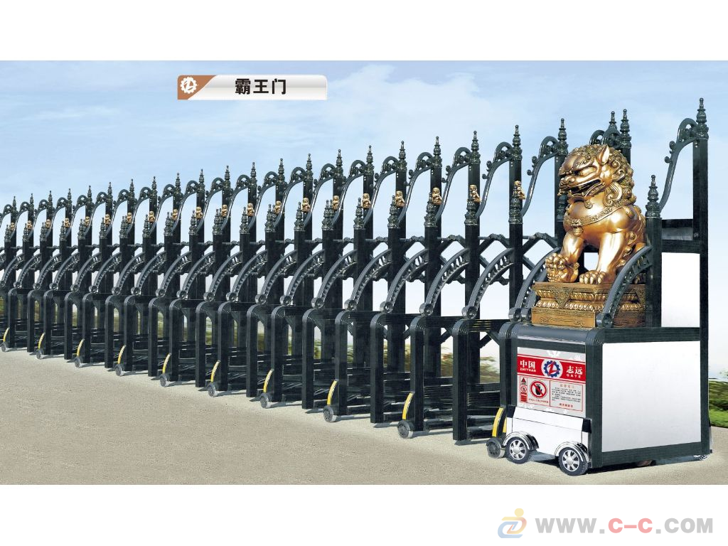 门业图片-安装电动伸缩门天津安装电动伸缩门/专供单位齐全图片