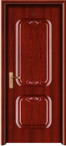 门业图片-钢木门系列豪爵至尊306红木纹 钢木门可定制图片