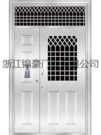 门业图片-不锈钢门楼寓整板割孔门JH-3006(楼寓整板割孔门)图片