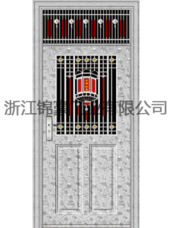 门业图片-不锈钢门熊猫板割孔门JH-6030(贵族花)熊猫板割孔门图片