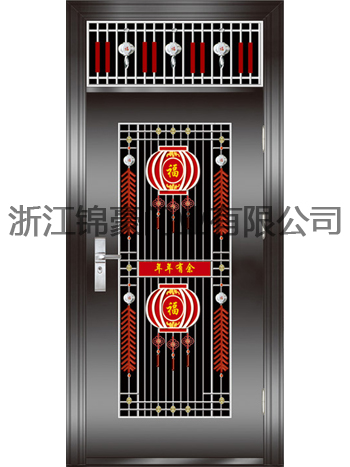 门业图片-不锈钢门黑钛金JH-6031(贵族花)黑钛金图片