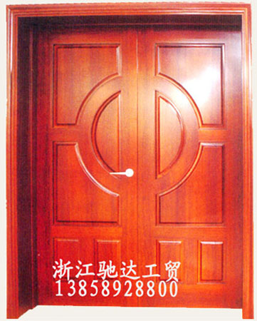 门业图片-实木对开门供应驰达实木子母、对开门CD-221图片