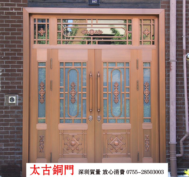 门业图片-玻璃铜门深圳铜门品牌 太古玻璃铜门TAIGUCU图片