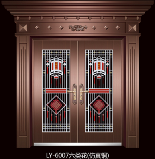 门业图片-不锈钢门LY-6007六类花（仿真铜）LY-6007六类花（仿真铜）图片
