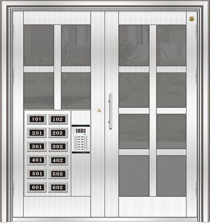门业图片-氟碳漆楼寓门LY003楼寓门图片