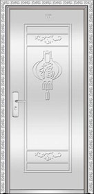 门业图片-整板压花门批发亚克力整板压花门YKL-009灯笼福图片