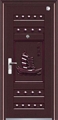 门业图片-九皇门业钢质门一帆风顺(7cm)枣红金属漆图片