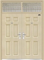 门业图片-批发合力安全门六顺对开门（米黄色）HL-910图片