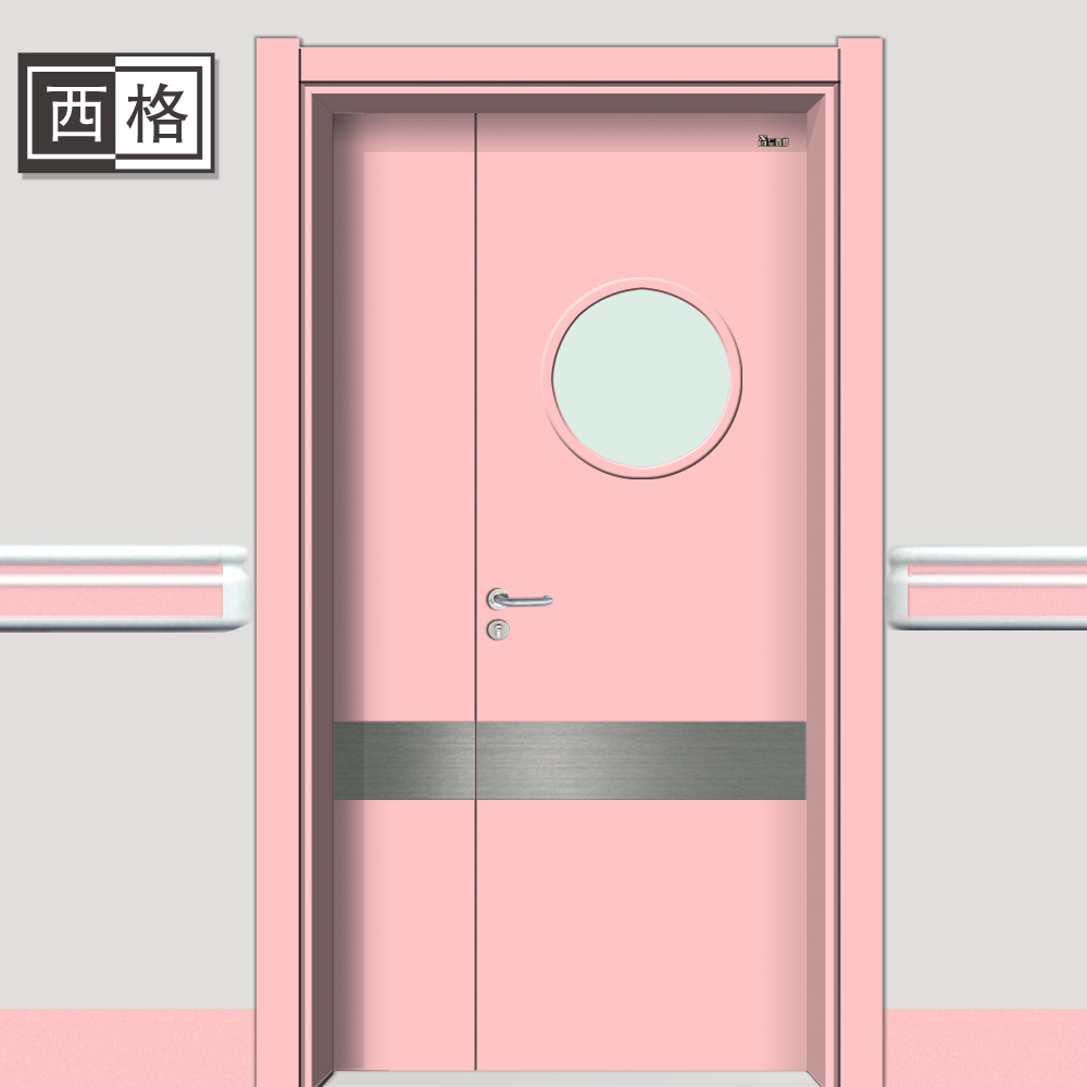 门业图片-医用门长期供应医院专用门 医院子母门 厂家直销Y-ZM203粉红色图片