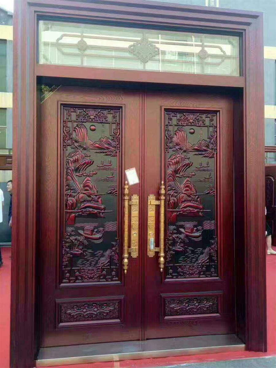 门业图片-仿铜门系列大红酸枝树纹红酸枝图片
